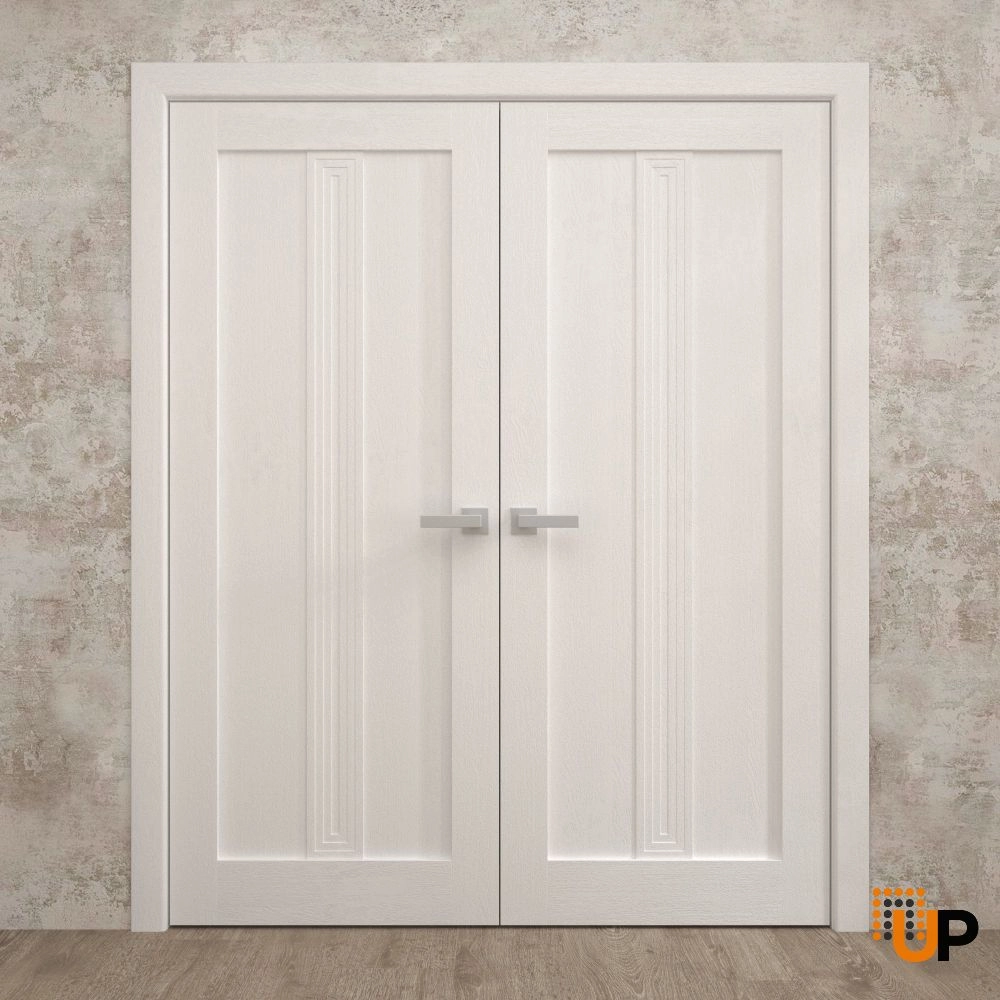 Double solid core french interior swing double door | Ego 5006  EGO Painted White Oak | 36 x 80 (2* 18x80) photo#2