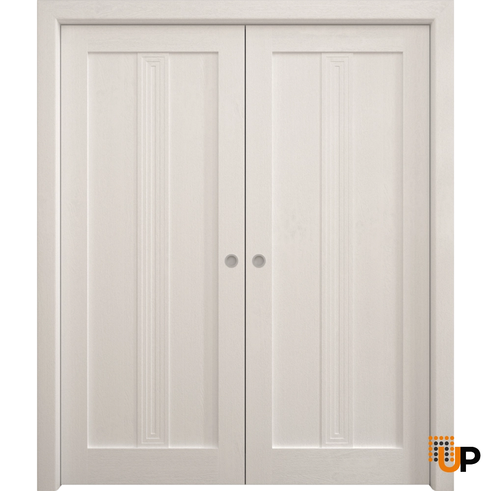 Double solid core sliding interior pocket double door | Ego 5006  EGO Painted White Oak | 36 x 80 (2* 18x80) photo#1