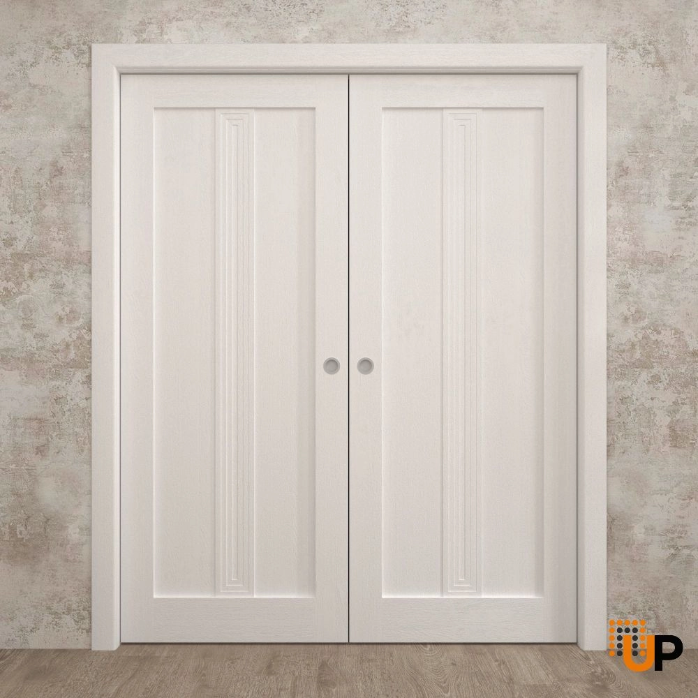 Double solid core sliding interior pocket double door | Ego 5006  EGO Painted White Oak | 72 x 80 (2* 36x80) photo#2