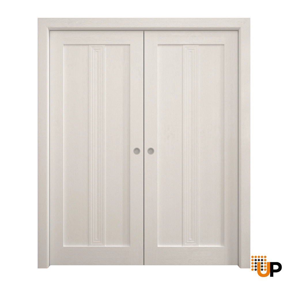 Double solid core sliding interior pocket double door | Ego 5006  EGO Painted White Oak | 72 x 80 (2* 36x80) photo#1