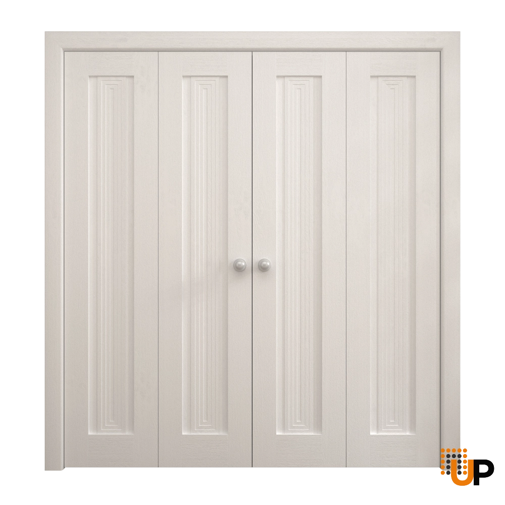 4 folding panels solid core sliding interior bi-fold double door | Ego 5006  EGO Painted White Oak | 96 x 80 (4* 24x80) photo#1