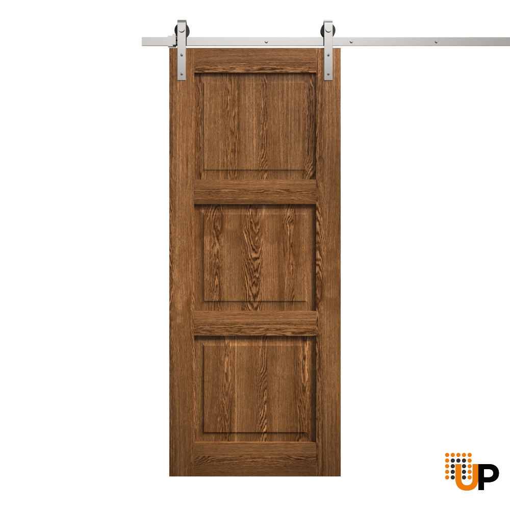 Single solid core sliding interior barn door | Ego 5010  EGO Cognac Oak | 42 x 96 photo#1