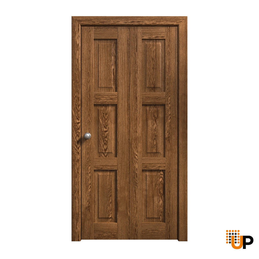 2 folding panels solid core sliding interior bi-fold door | Ego 5010  EGO Cognac Oak | 48 x 96 (2* 24x96) photo#1