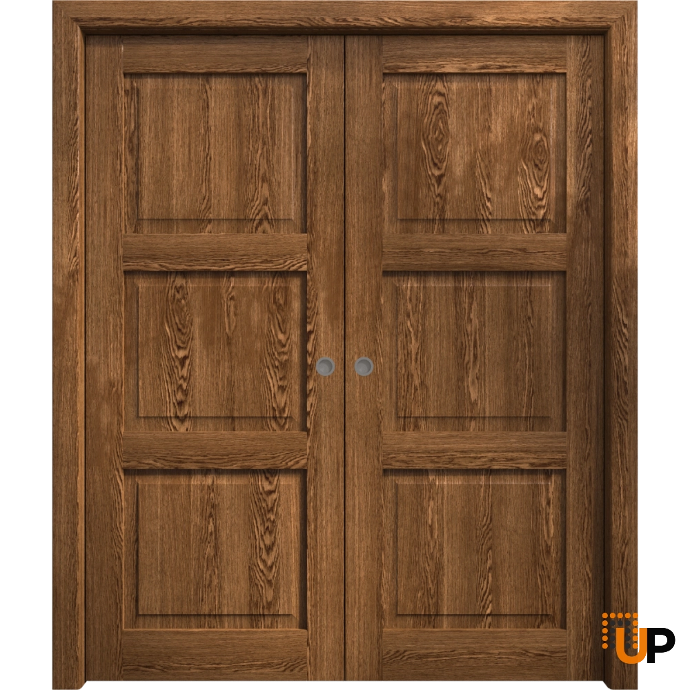 Double solid core sliding interior pocket double door | Ego 5010  EGO Cognac Oak | 36 x 80 (2* 18x80) photo#1