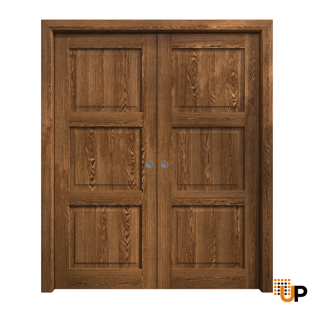 Double solid core sliding interior pocket double door | Ego 5010  EGO Cognac Oak | 56 x 84 (2* 28x84) photo#1