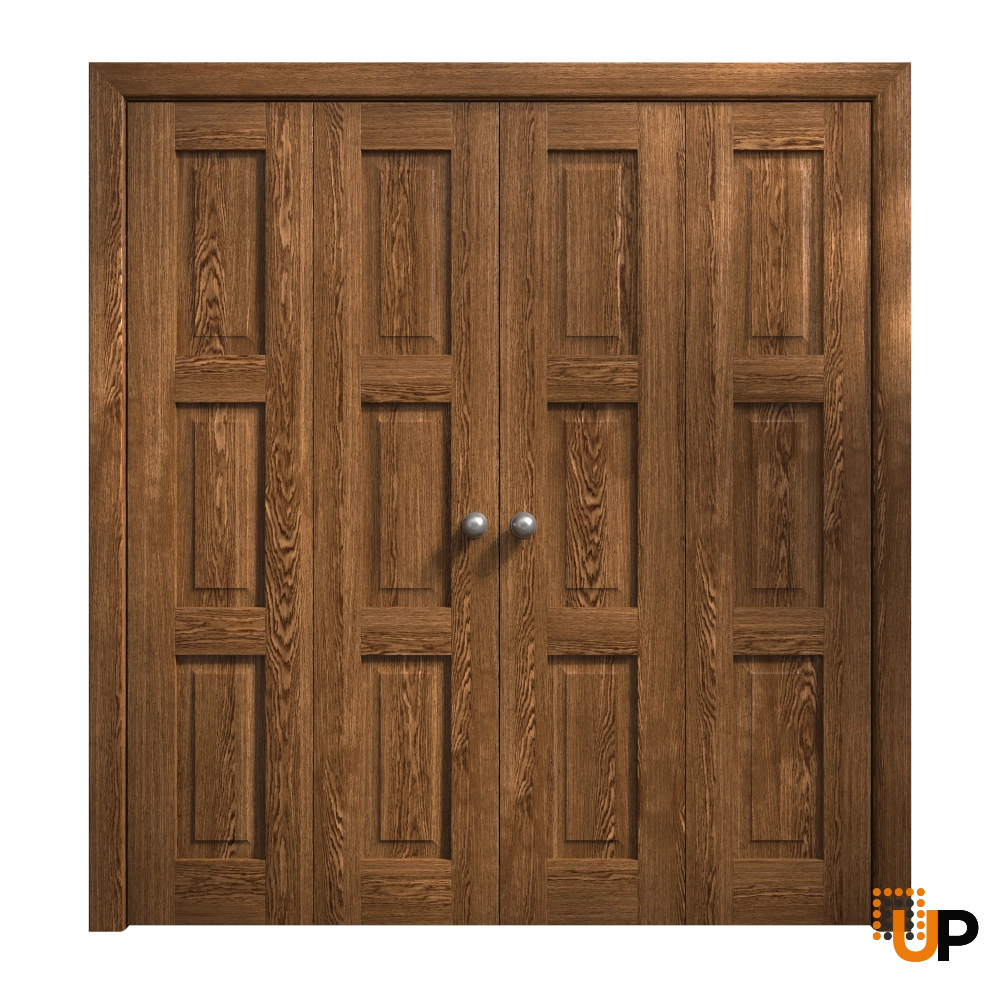 4 folding panels solid core sliding interior bi-fold double door | Ego 5010  EGO Cognac Oak | 96 x 80 (4* 24x80) photo#1