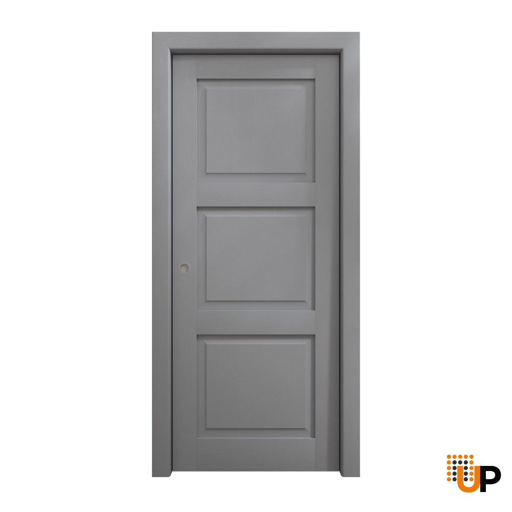 Single solid core sliding interior pocket door | Ego 5010 EGO Painted Grey Oak | 24 x 80 photo#1