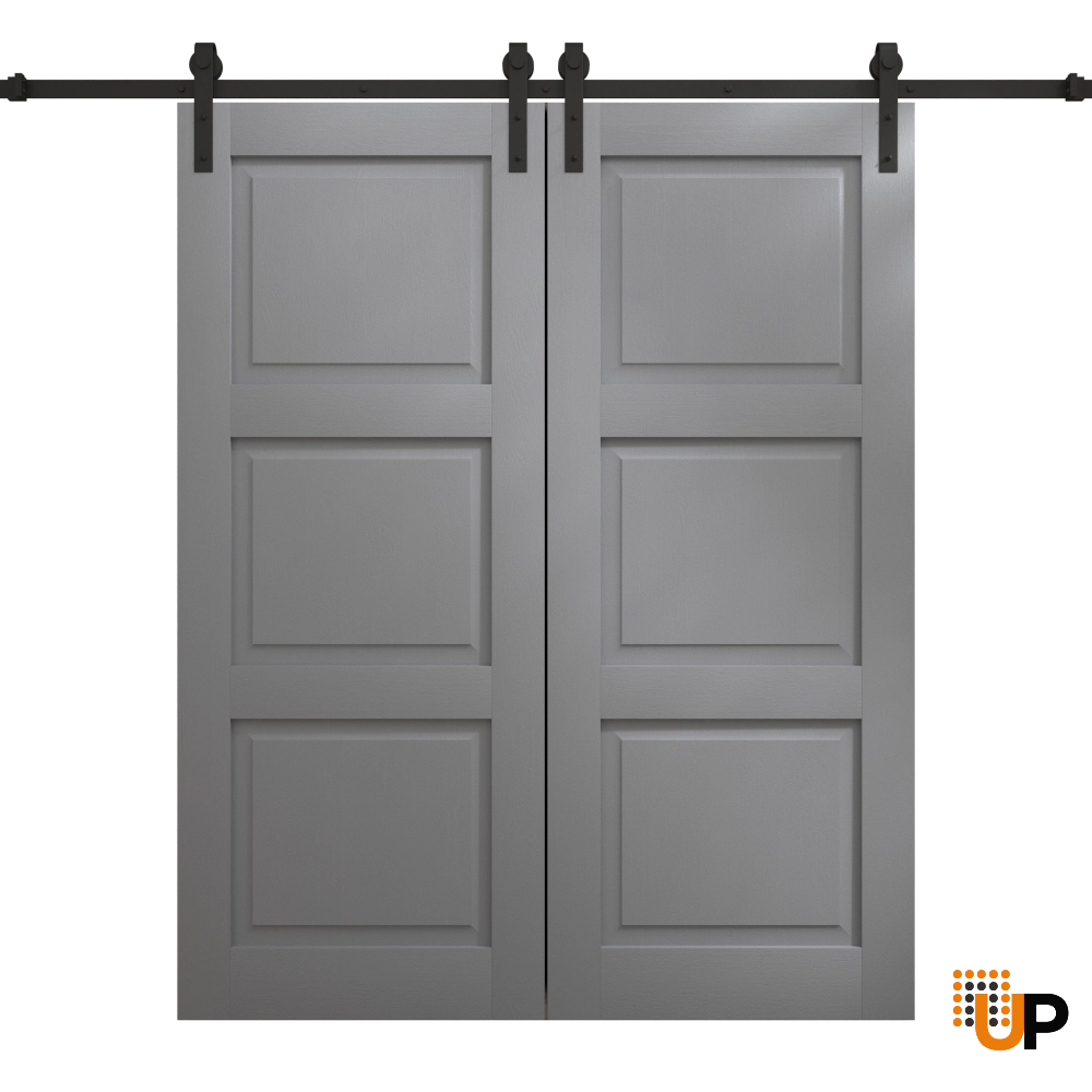 Double solid core sliding classic interior barn double door | Ego 5010 EGO Painted Grey Oak | 60 x 80 (2* 30x80) photo#1
