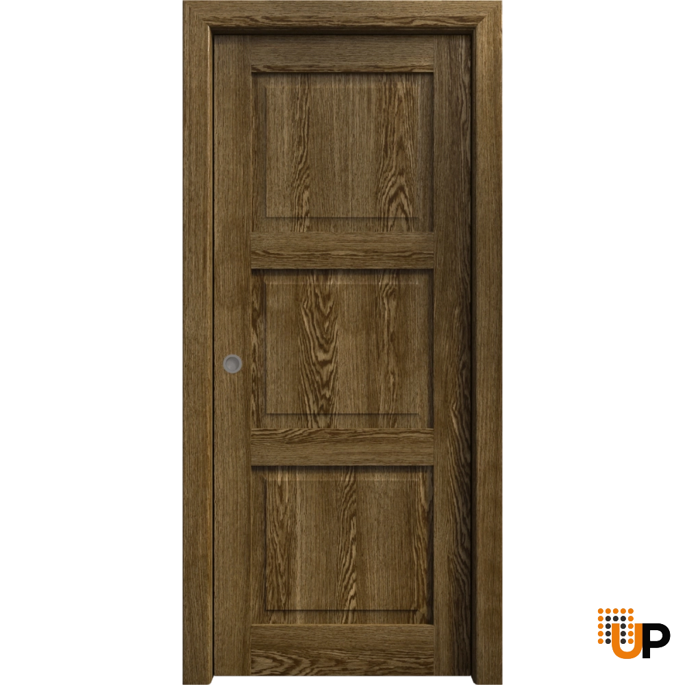 Single solid core sliding interior pocket door | Ego 5010  EGO Marble Oak | 18 x 80 photo#1