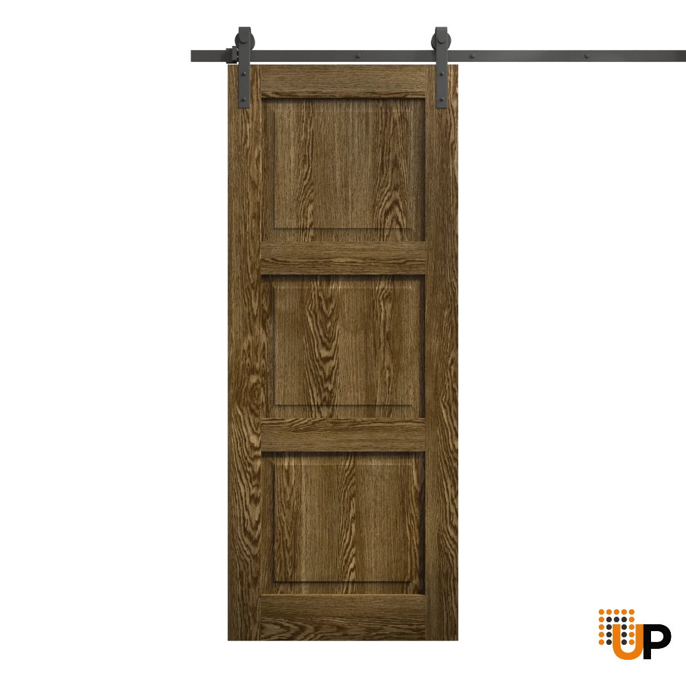 Single solid core sliding interior barn door | Ego 5010  EGO Marble Oak | 18 x 84 photo#1