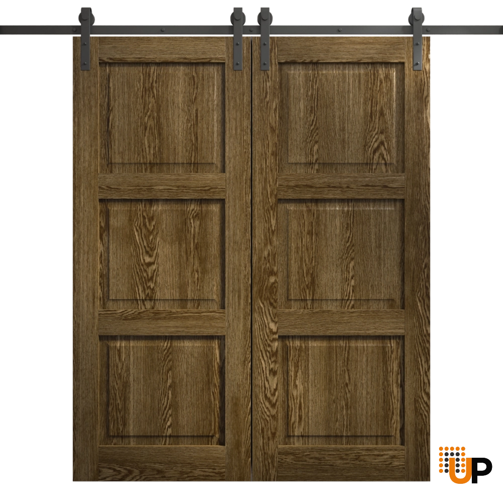 Double solid core sliding classic interior barn double door | Ego 5010  EGO Marble Oak | 36 x 80 (2* 18x80) photo#1