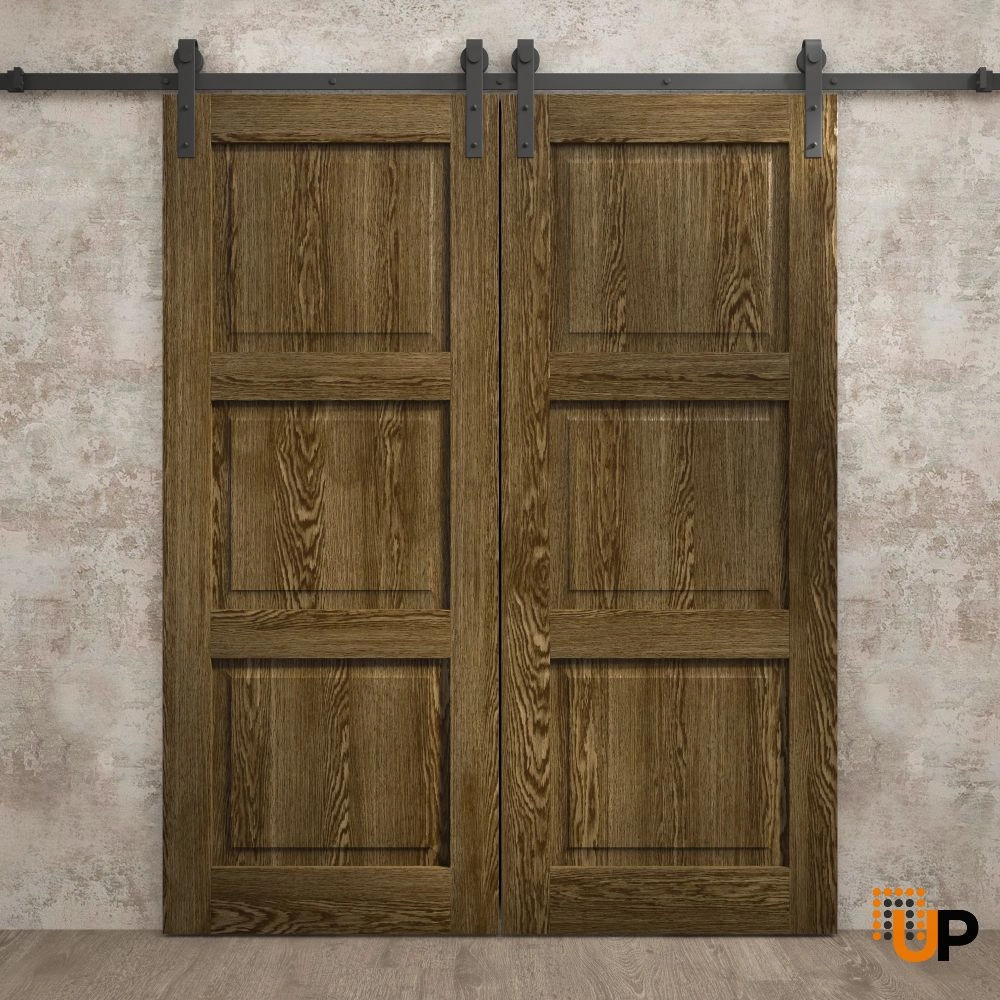 Double solid core sliding classic interior barn double door | Ego 5010  EGO Marble Oak | 72 x 84 (2* 36x84) photo#2