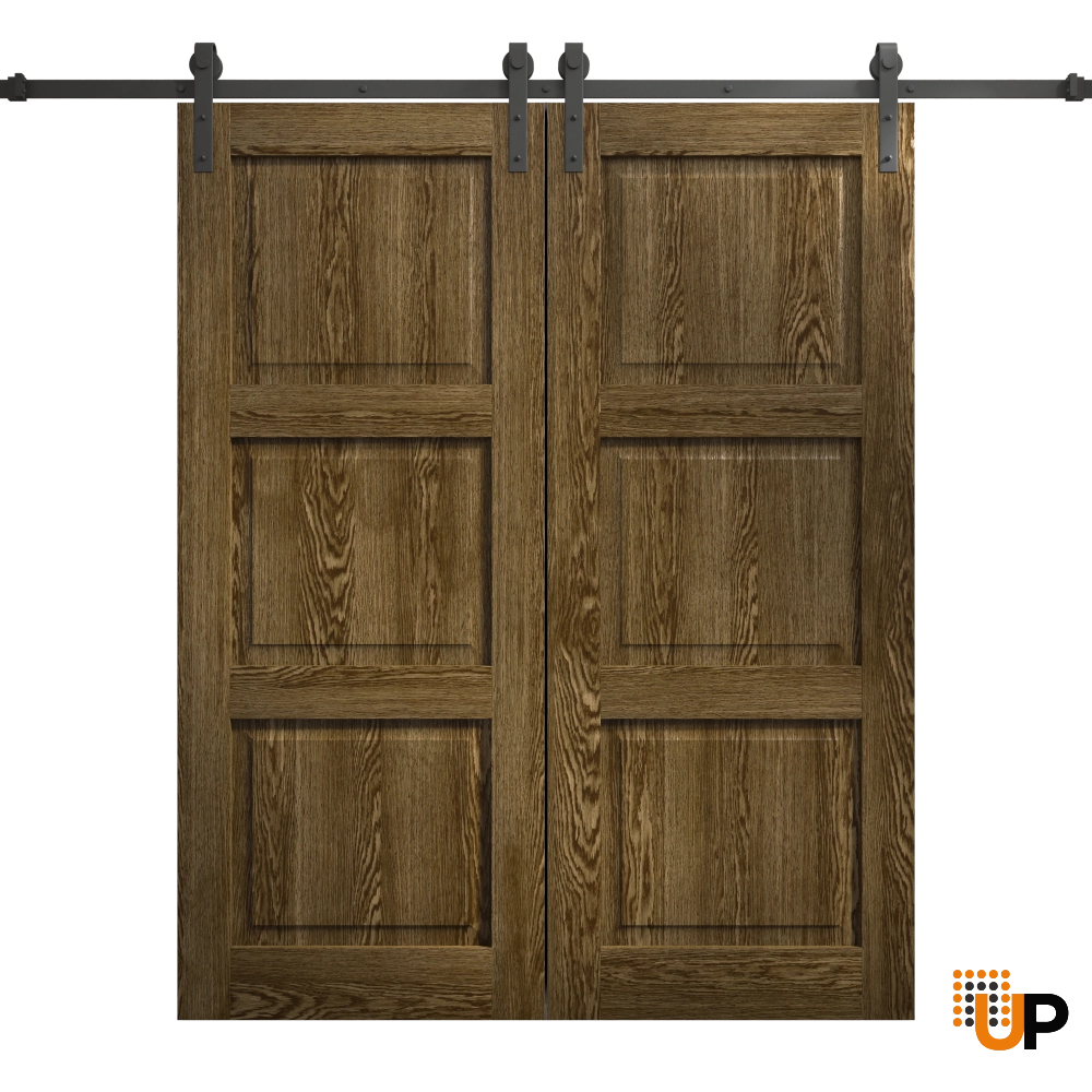 Double solid core sliding classic interior barn double door | Ego 5010  EGO Marble Oak | 72 x 84 (2* 36x84) photo#1