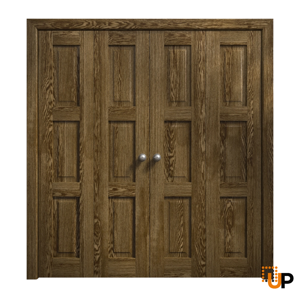 4 folding panels solid core sliding interior bi-fold double door | Ego 5010  EGO Marble Oak | 96 x 80 (4* 24x80) photo#1
