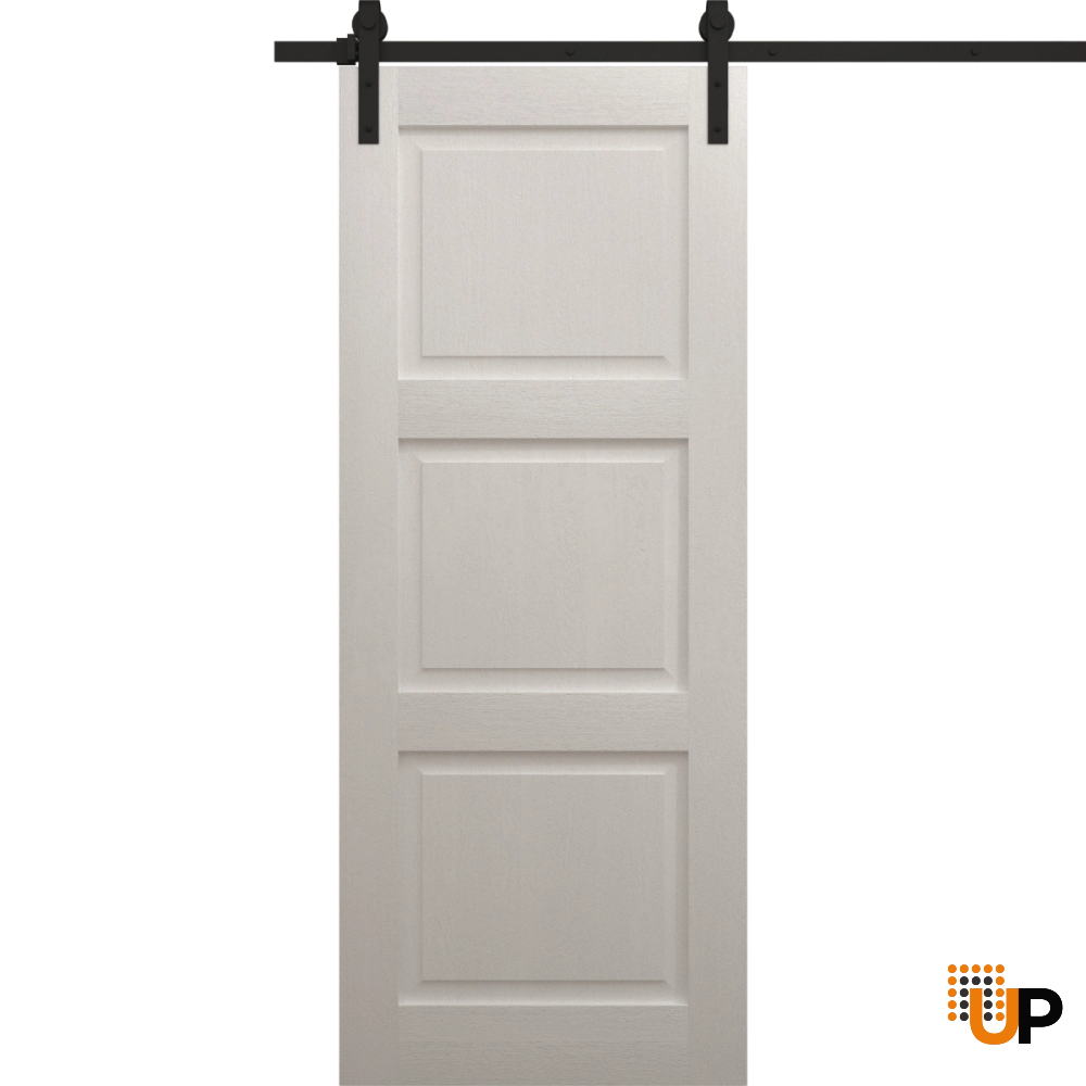 Single solid core sliding interior barn door | Ego 5010  EGO Painted White Oak | 18 x 80 photo#1