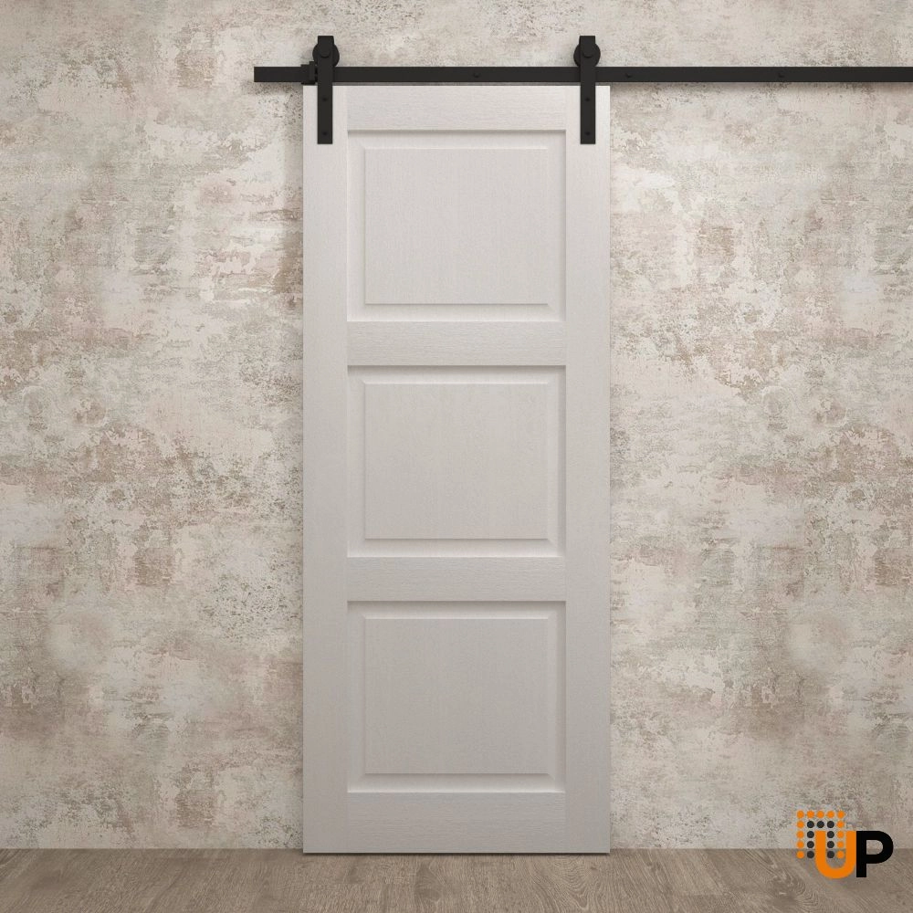 Single solid core sliding interior barn door | Ego 5010  EGO Painted White Oak | 18 x 80 photo#2