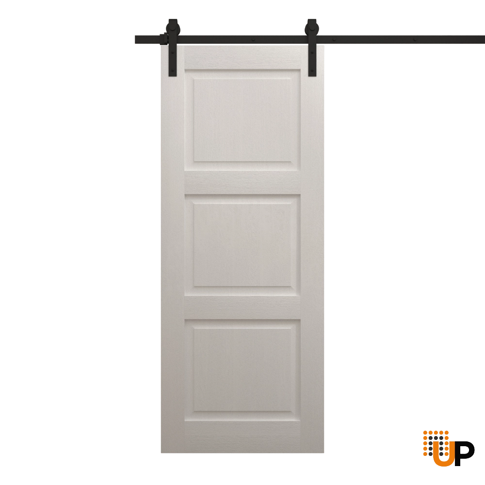 Single solid core sliding interior barn door | Ego 5010  EGO Painted White Oak | 18 x 84 photo#1