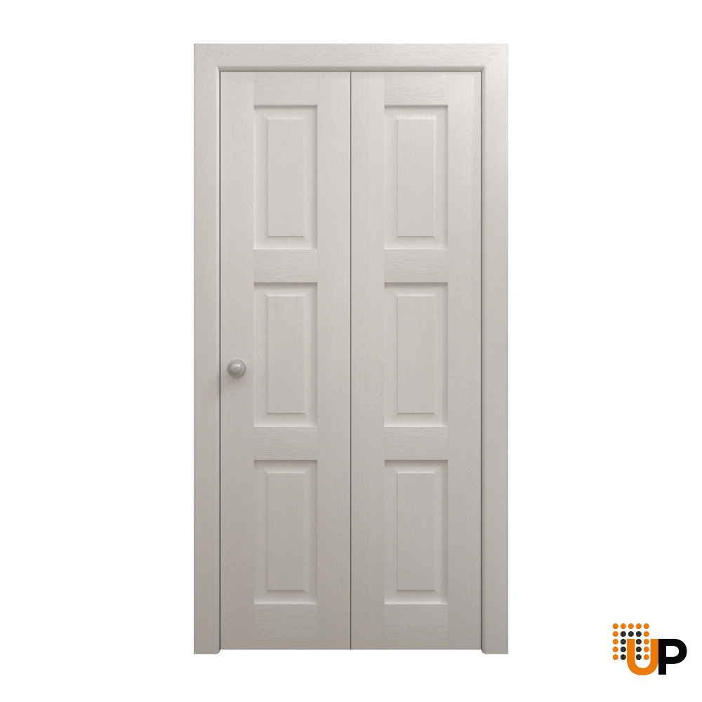 2 folding panels solid core sliding interior bi-fold door | Ego 5010  EGO Painted White Oak | 48 x 96 (2* 24x96) photo#1