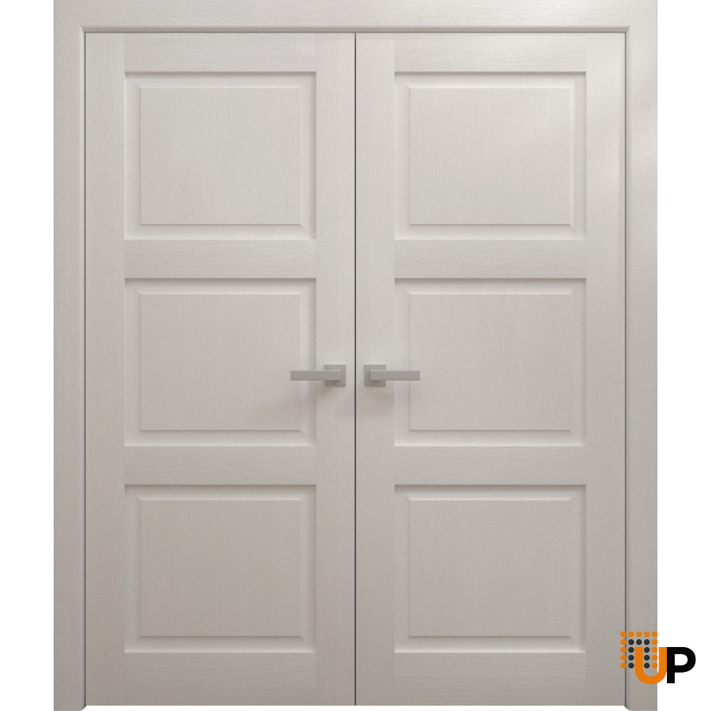 Double solid core french interior swing double door | Ego 5010  EGO Painted White Oak | 36 x 80 (2* 18x80) photo#1