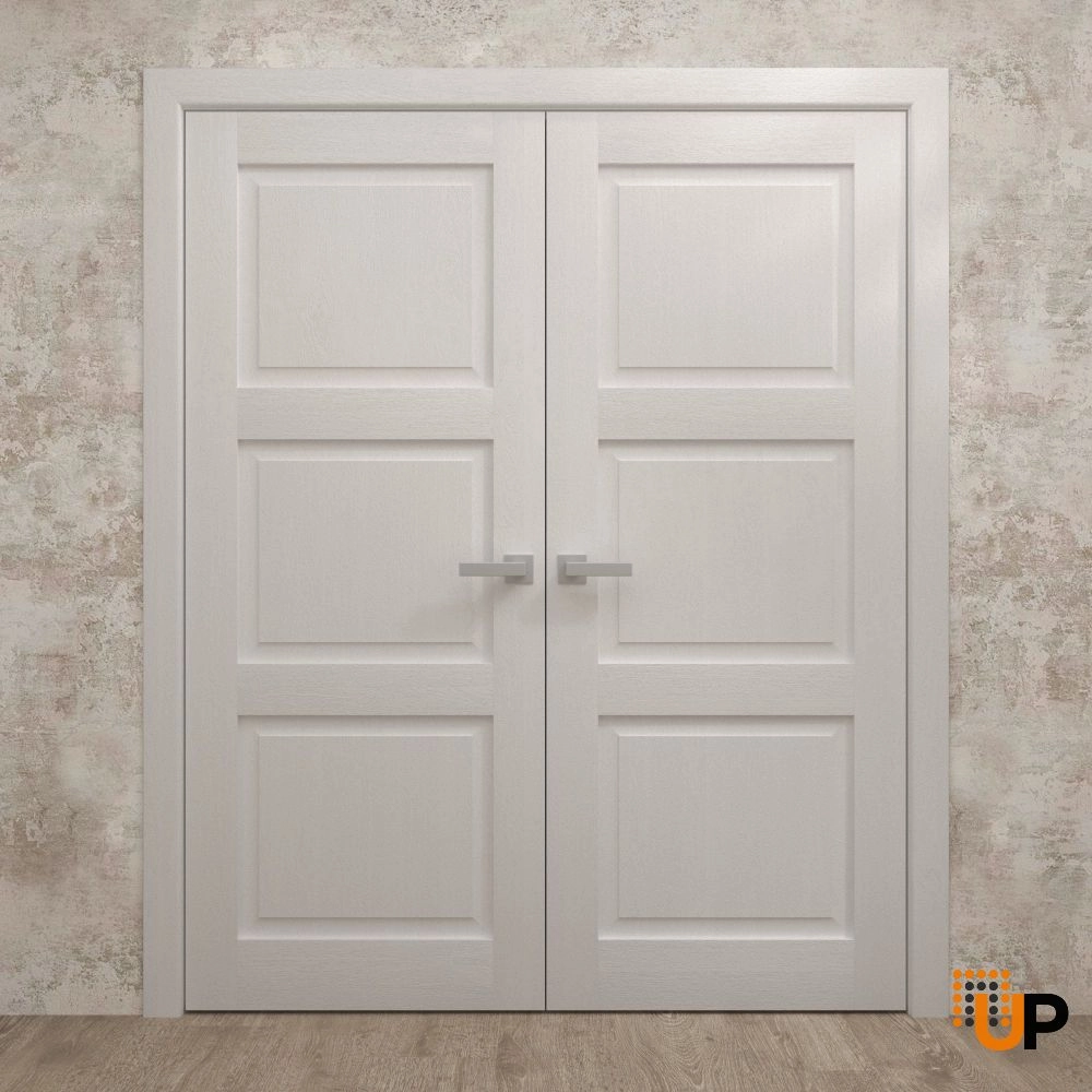 Double solid core french interior swing double door | Ego 5010  EGO Painted White Oak | 36 x 80 (2* 18x80) photo#2