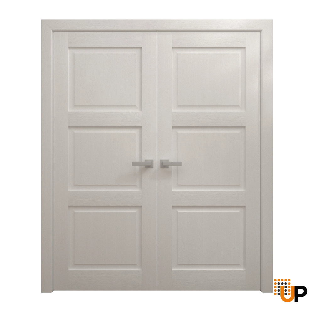 Double solid core french interior swing double door | Ego 5010  EGO Painted White Oak | 84 x 96 (2* 42x96) photo#1