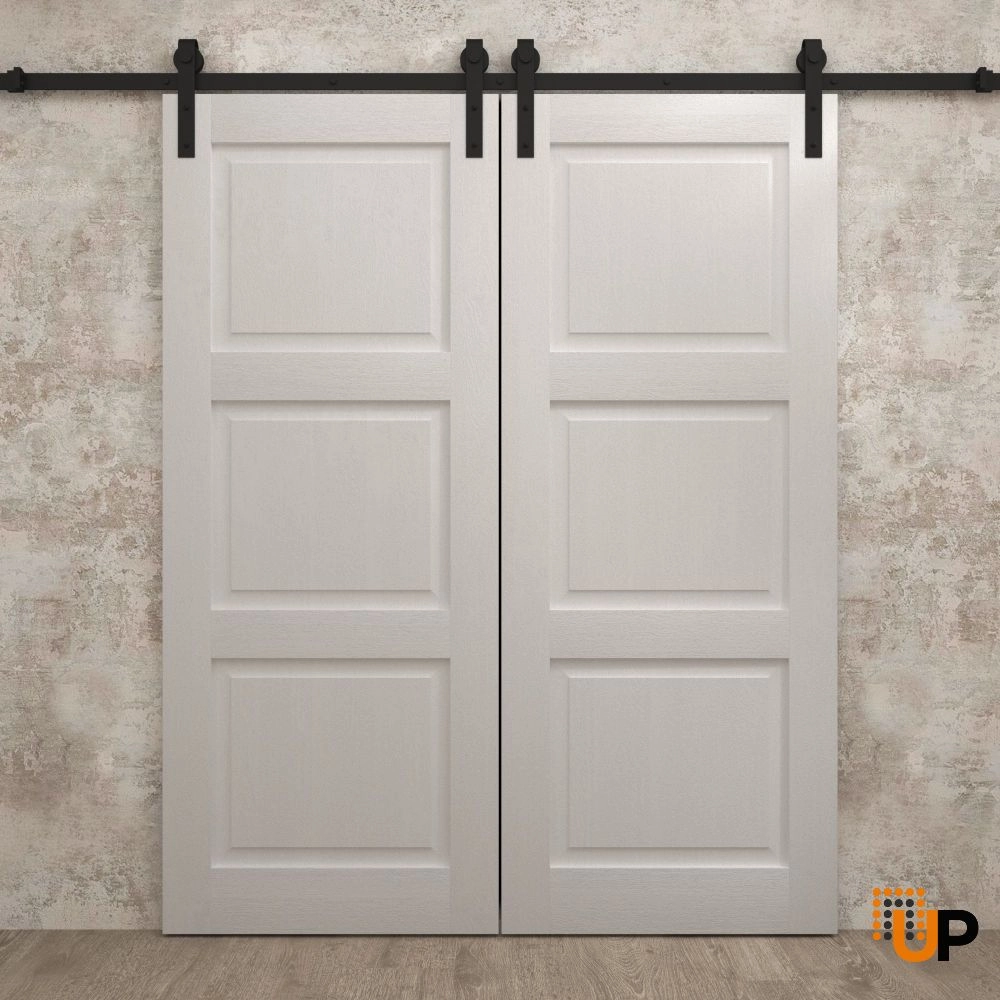 Double solid core sliding classic interior barn double door | Ego 5010  EGO Painted White Oak | 36 x 80 (2* 18x80) photo#2