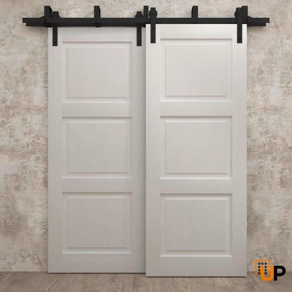 Double solid core sliding interior barn bypass door | Ego 5010  EGO Painted White Oak | 36 x 80 (2* 18x80) photo#2