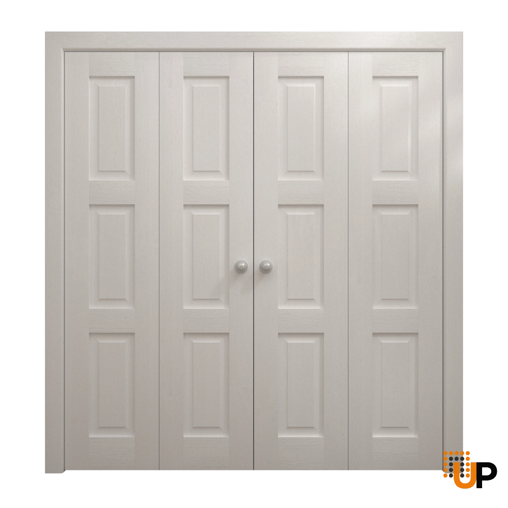 4 folding panels solid core sliding interior bi-fold double door | Ego 5010  EGO Painted White Oak | 96 x 96 (4* 24x96) photo#1