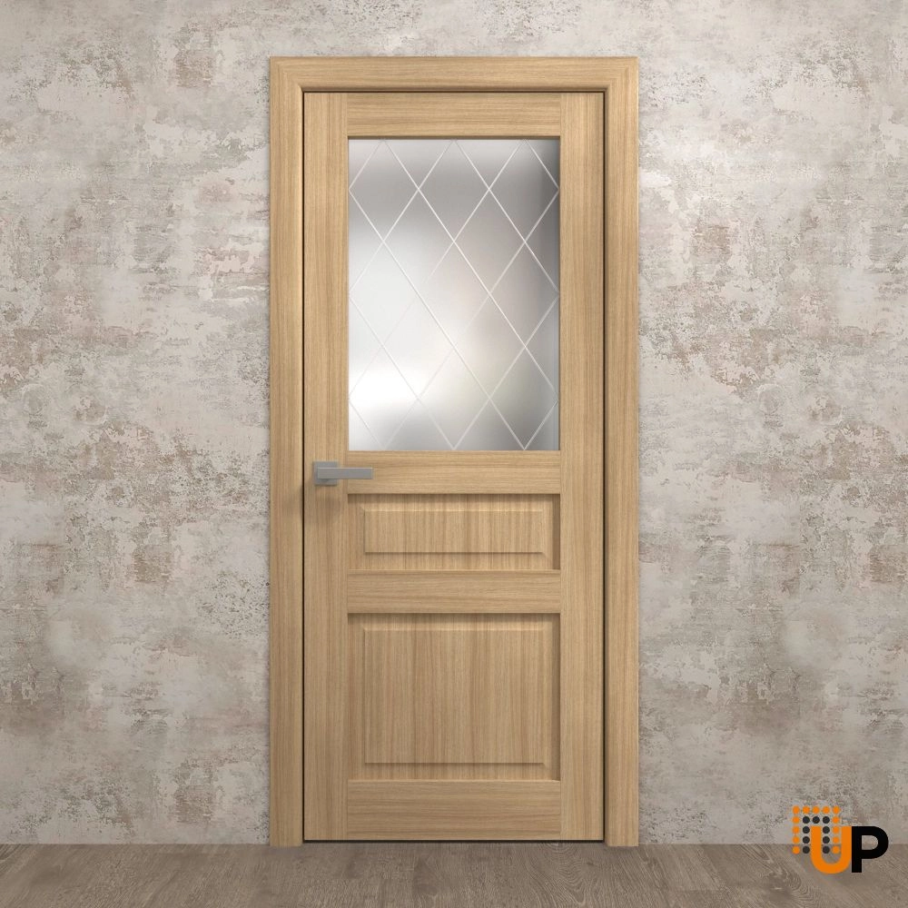 Single solid core interior door slab with frosted glass | Ego 5011 EGO Natural Oak | 32 x 80 photo#2