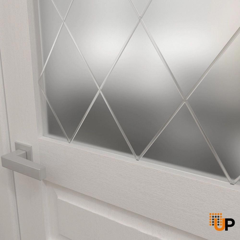 Single solid core luxury interior swing door with frosted glass | Ego 5011  EGO Painted White Oak | 36 x 80 photo#3
