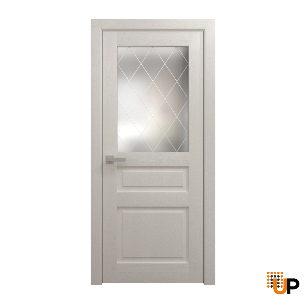 Single solid core luxury interior swing door with frosted glass | Ego 5011  EGO Painted White Oak | 36 x 80 photo#1