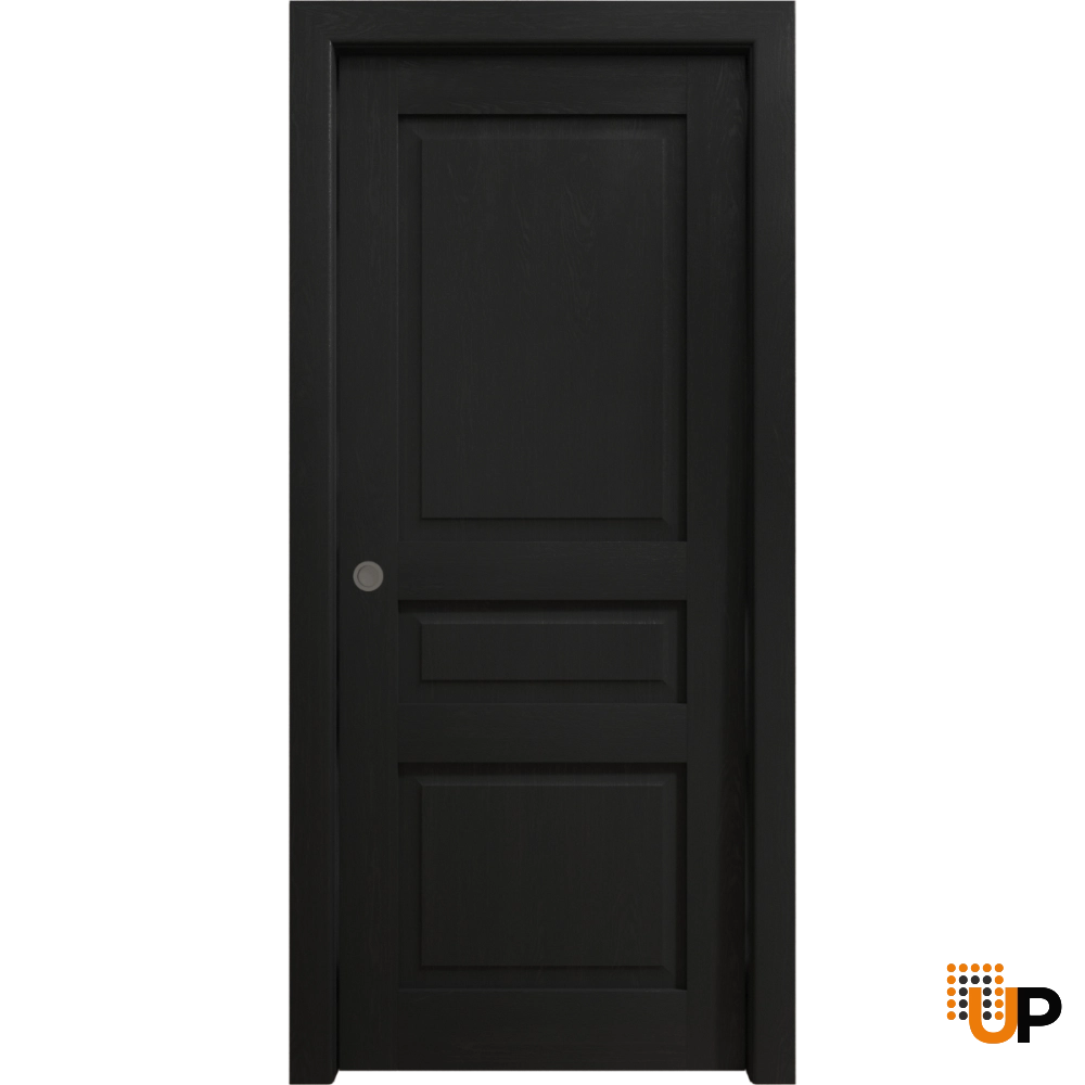 Single solid core sliding interior pocket door | Ego 5012 EGO Painted Black Oak | 18 x 80 photo#1