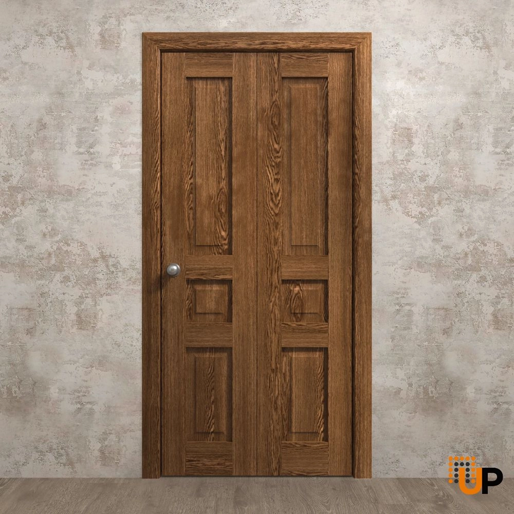 2 folding panels solid core sliding interior bi-fold door | Ego 5012  EGO Cognac Oak | 36 x 80 (2* 18x80) photo#2