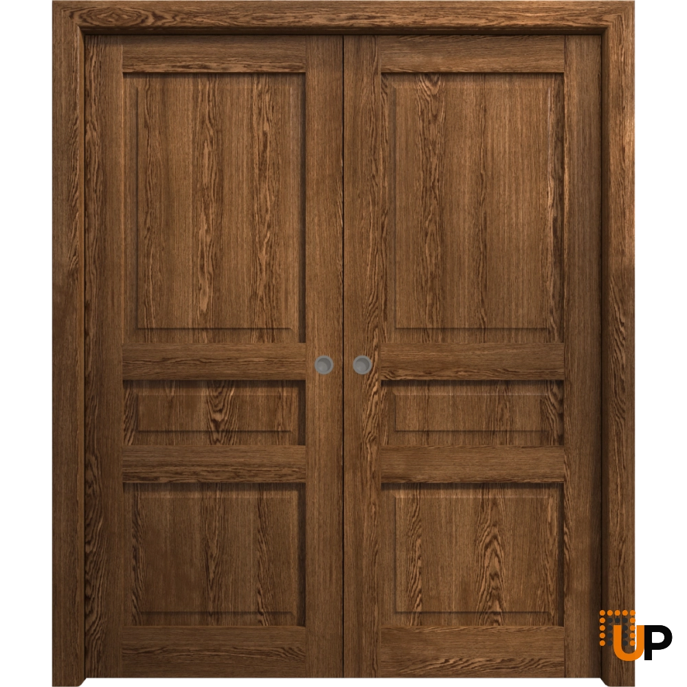 Double solid core sliding interior pocket double door | Ego 5012  EGO Cognac Oak | 36 x 80 (2* 18x80) photo#1