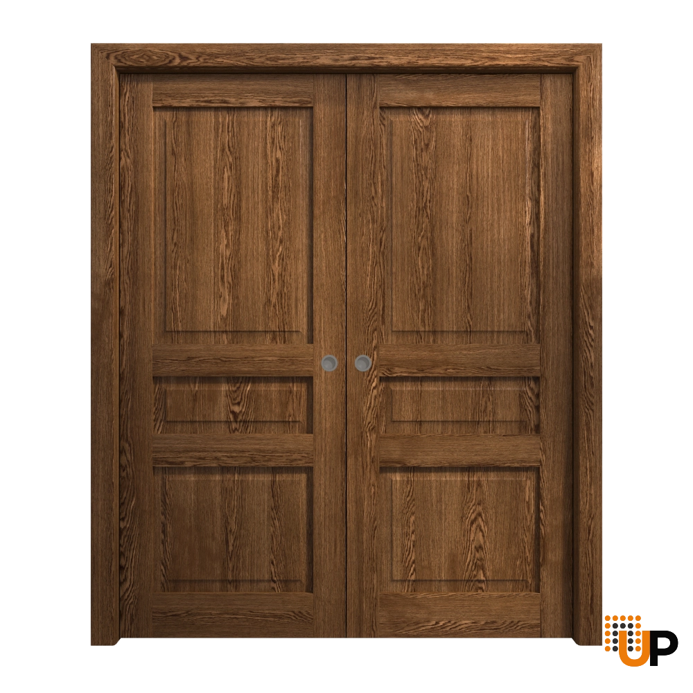 Double solid core sliding interior pocket double door | Ego 5012  EGO Cognac Oak | 36 x 84 (2* 18x84) photo#1