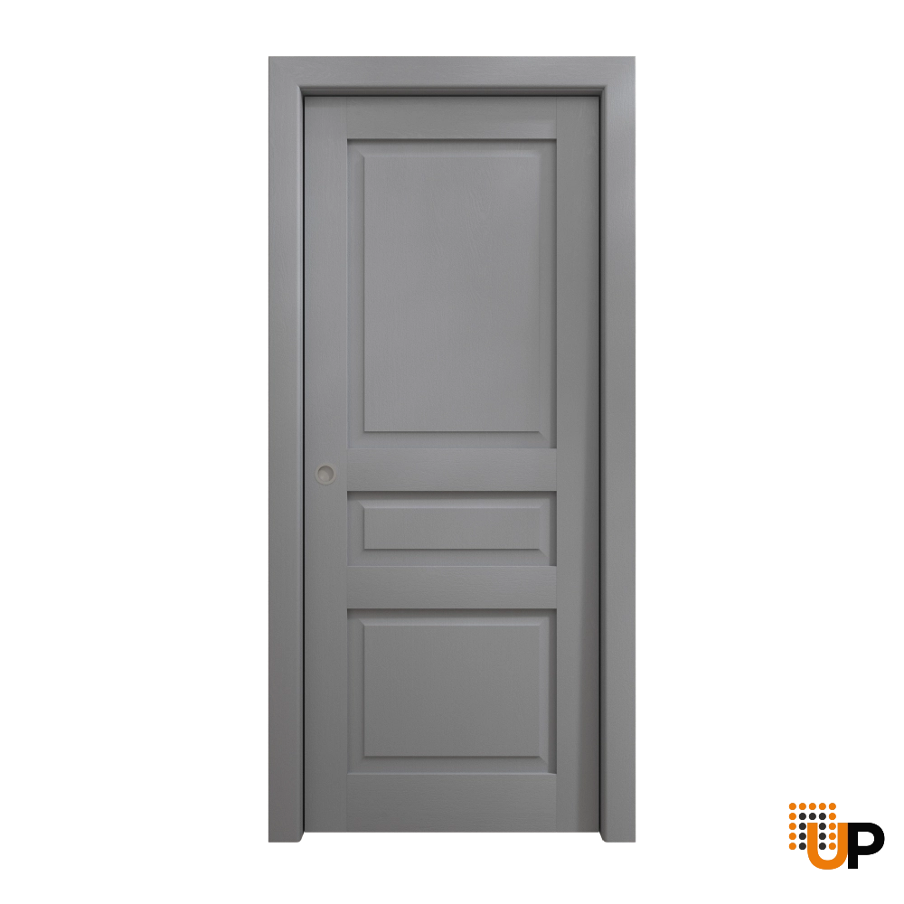 Single solid core sliding interior pocket door | Ego 5012 EGO Painted Grey Oak | 28 x 96 photo#1