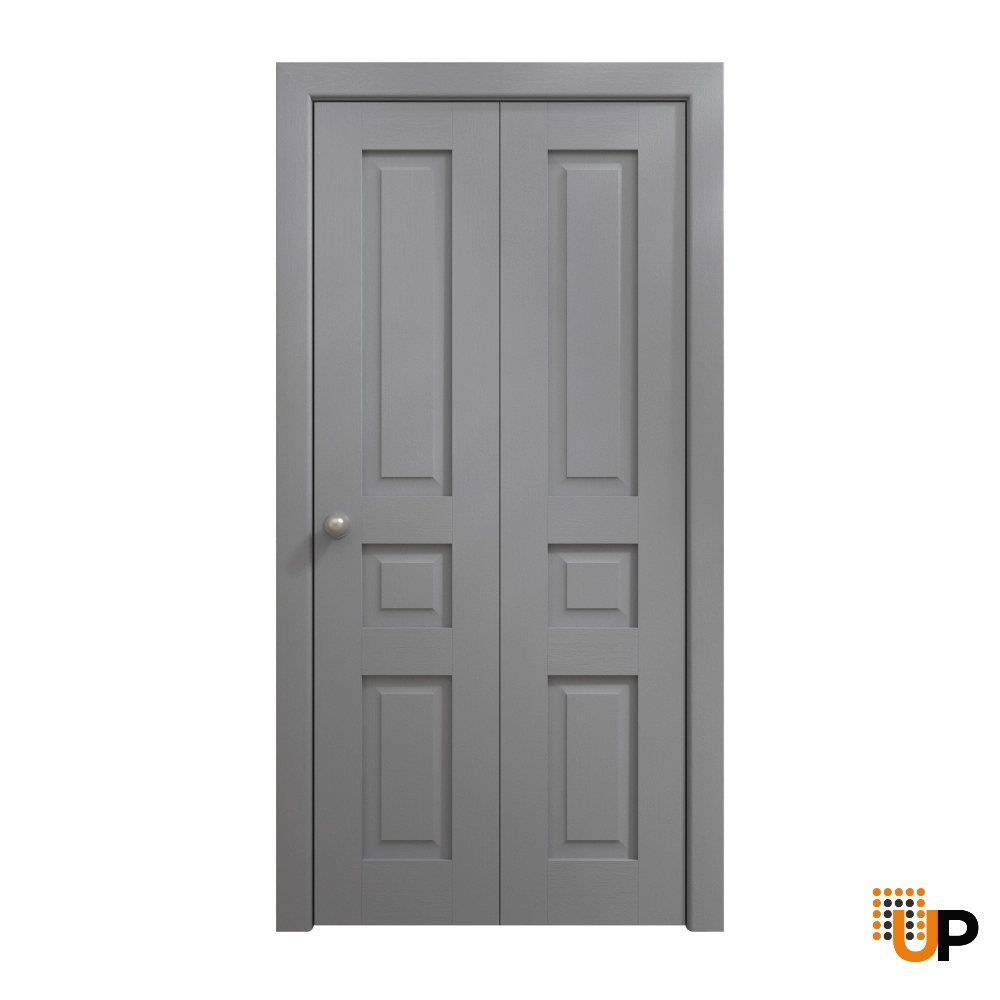 2 folding panels solid core sliding interior bi-fold door | Ego 5012 EGO Painted Grey Oak | 60 x 96 (2* 30x96) photo#1
