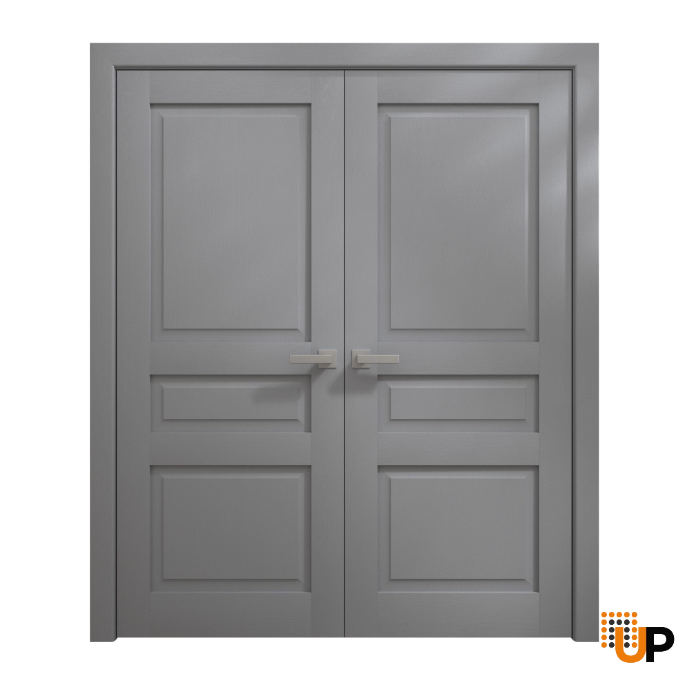 Double solid core french interior swing double door | Ego 5012 EGO Painted Grey Oak | 84 x 96 (2* 42x96) photo#1