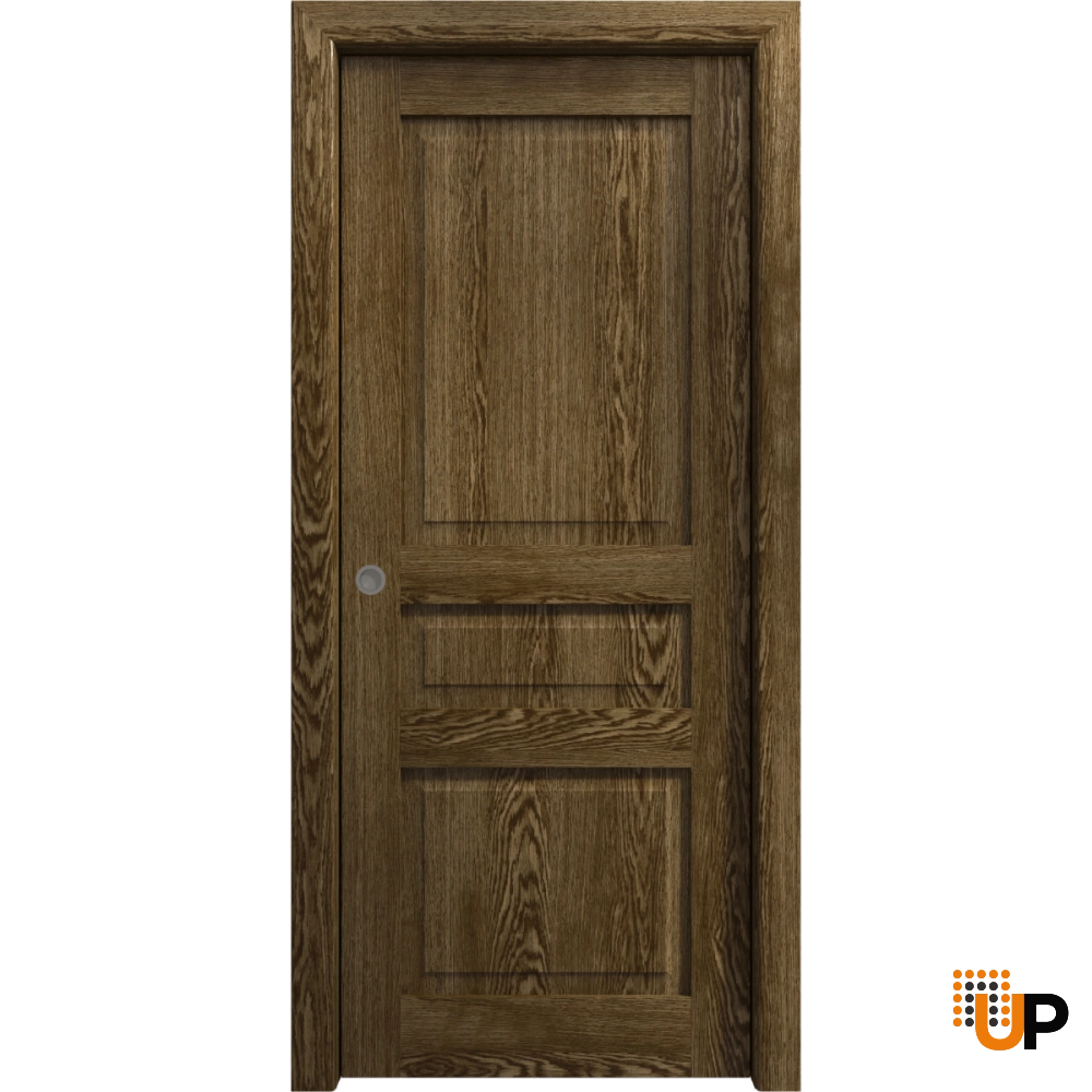 Single solid core sliding interior pocket door | Ego 5012  EGO Marble Oak | 18 x 80 photo#1