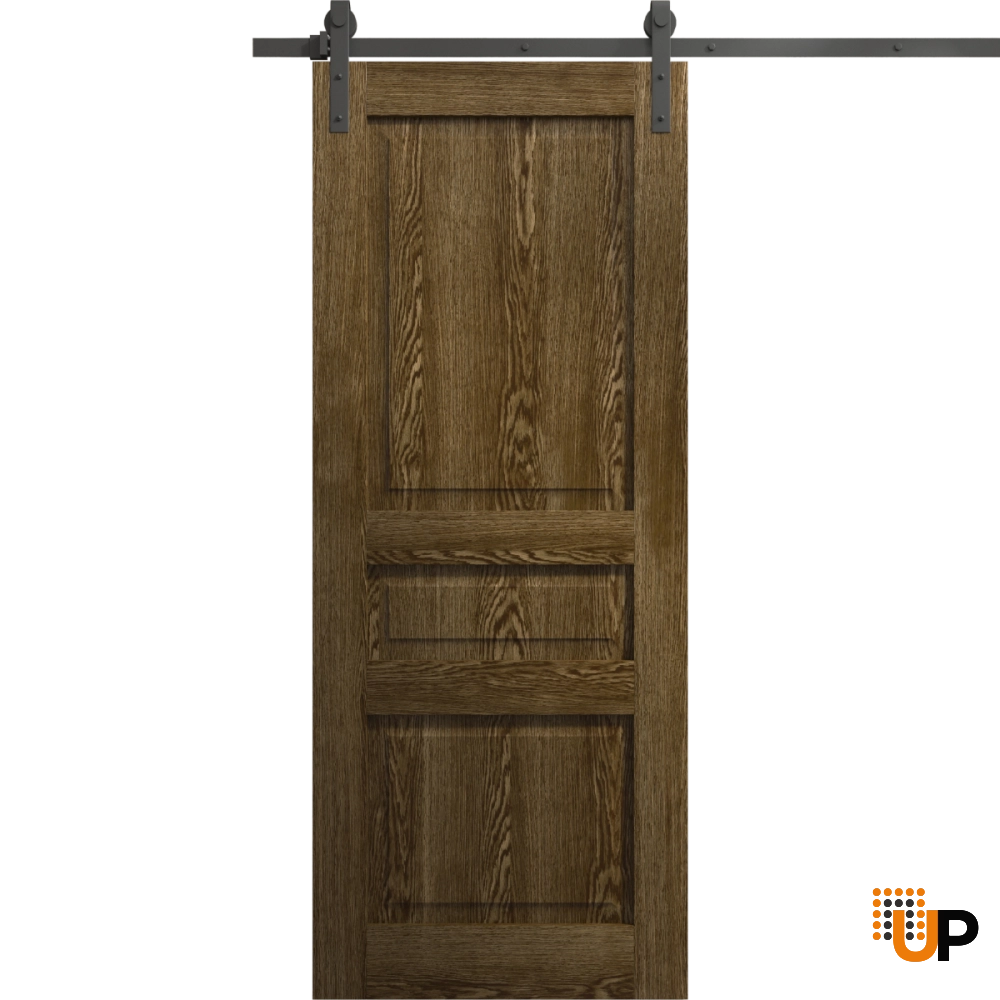 Single solid core sliding interior barn door | Ego 5012  EGO Marble Oak | 18 x 80 photo#1