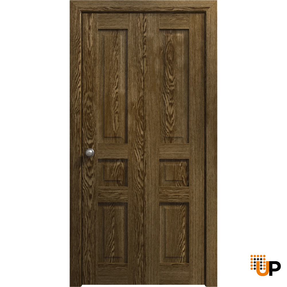 2 folding panels solid core sliding interior bi-fold door | Ego 5012  EGO Marble Oak | 36 x 80 (2* 18x80) photo#1