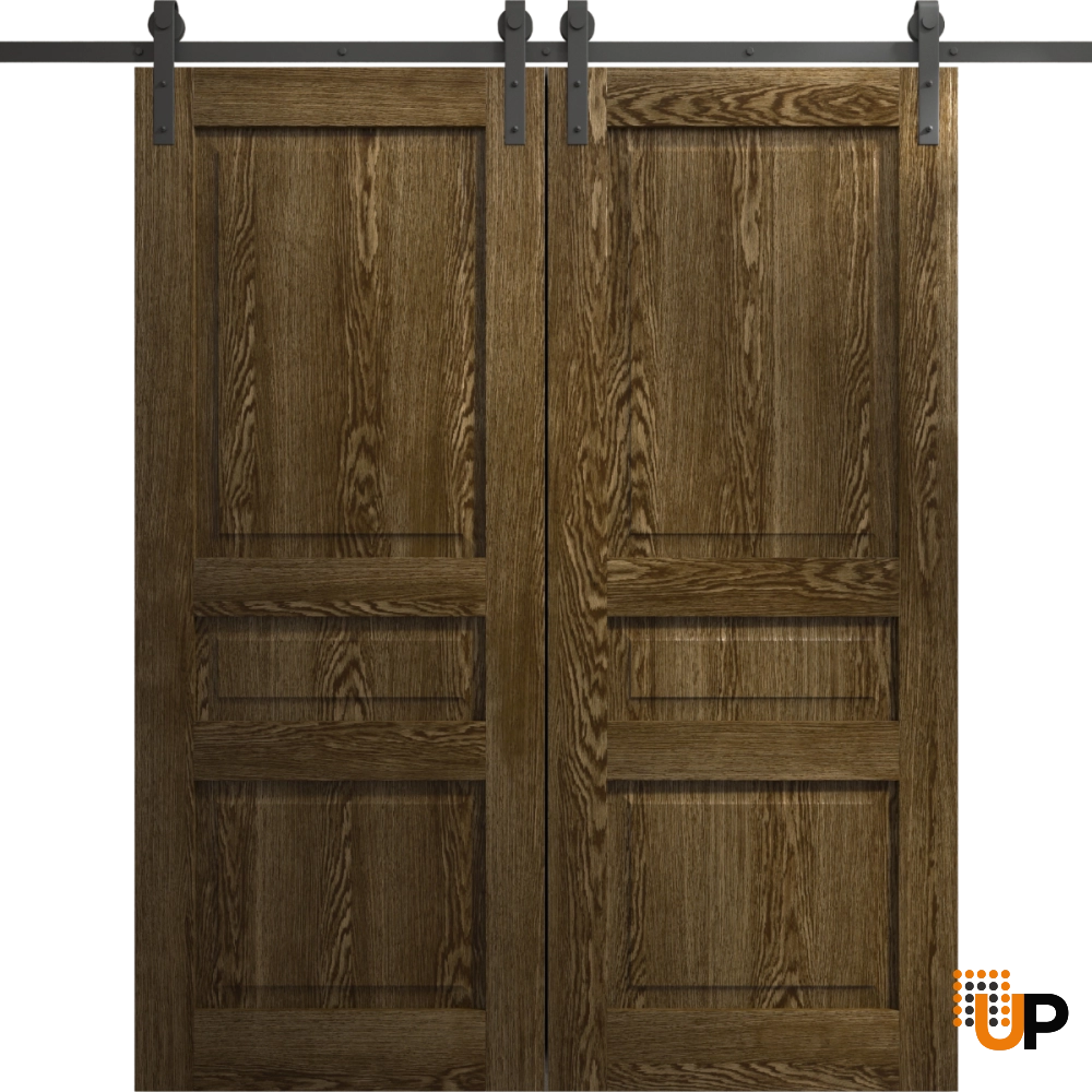 Double solid core sliding french interior barn double door | Ego 5012  EGO Marble Oak | 36 x 80 (2* 18x80) photo#1