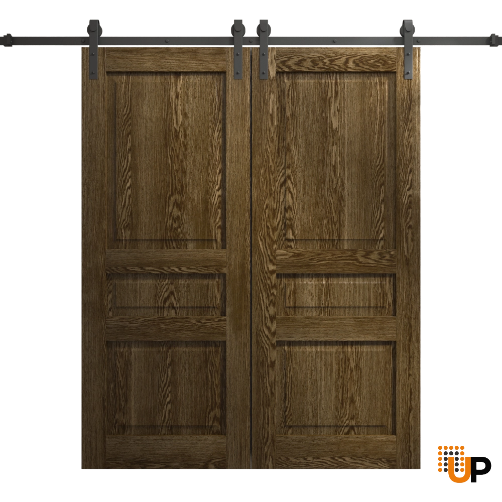 Double solid core sliding french interior barn double door | Ego 5012  EGO Marble Oak | 72 x 80 (2* 36x80) photo#1