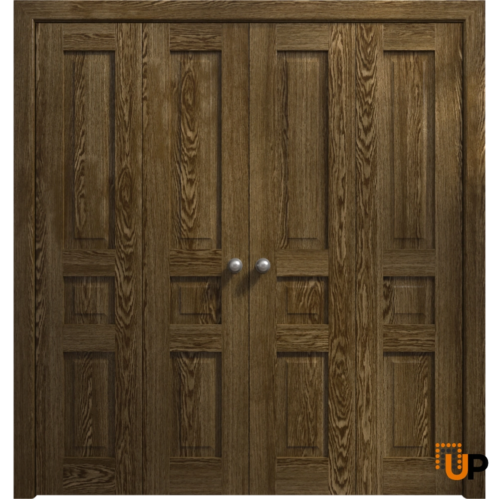 4 folding panels solid core sliding interior bi-fold double door | Ego 5012  EGO Marble Oak | 72 x 80 (4* 18x80) photo#1