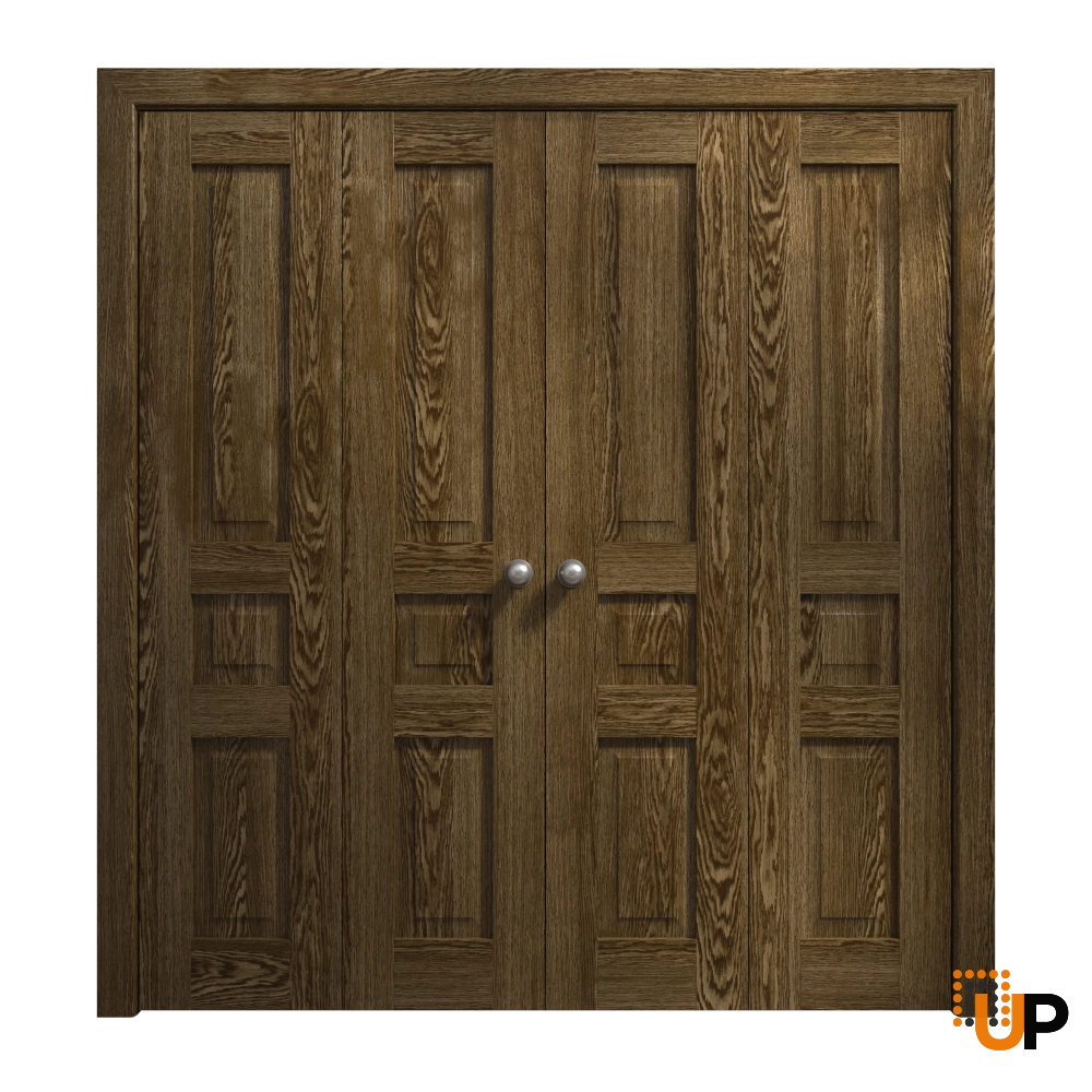 4 folding panels solid core sliding interior bi-fold double door | Ego 5012  EGO Marble Oak | 72 x 84 (4* 18x84) photo#1