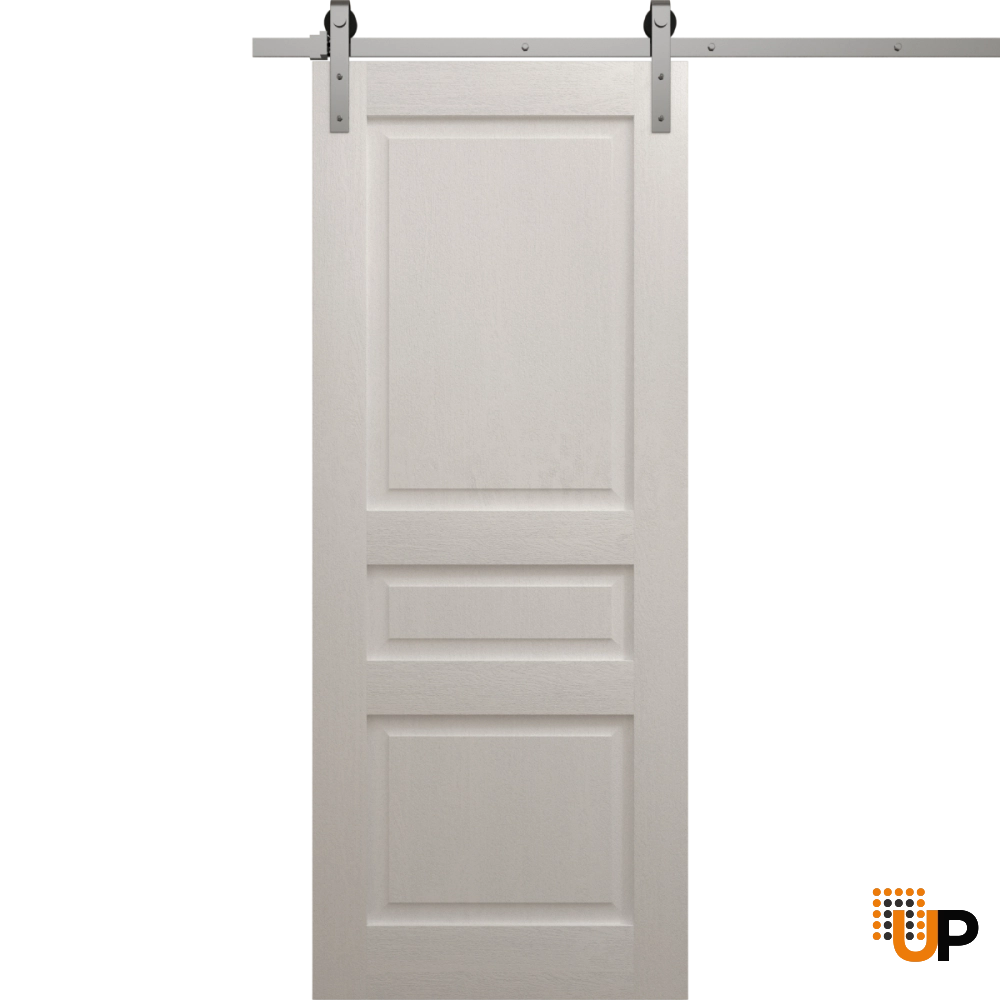 Single solid core sliding interior barn door | Ego 5012  EGO Painted White Oak | 18 x 80 photo#1