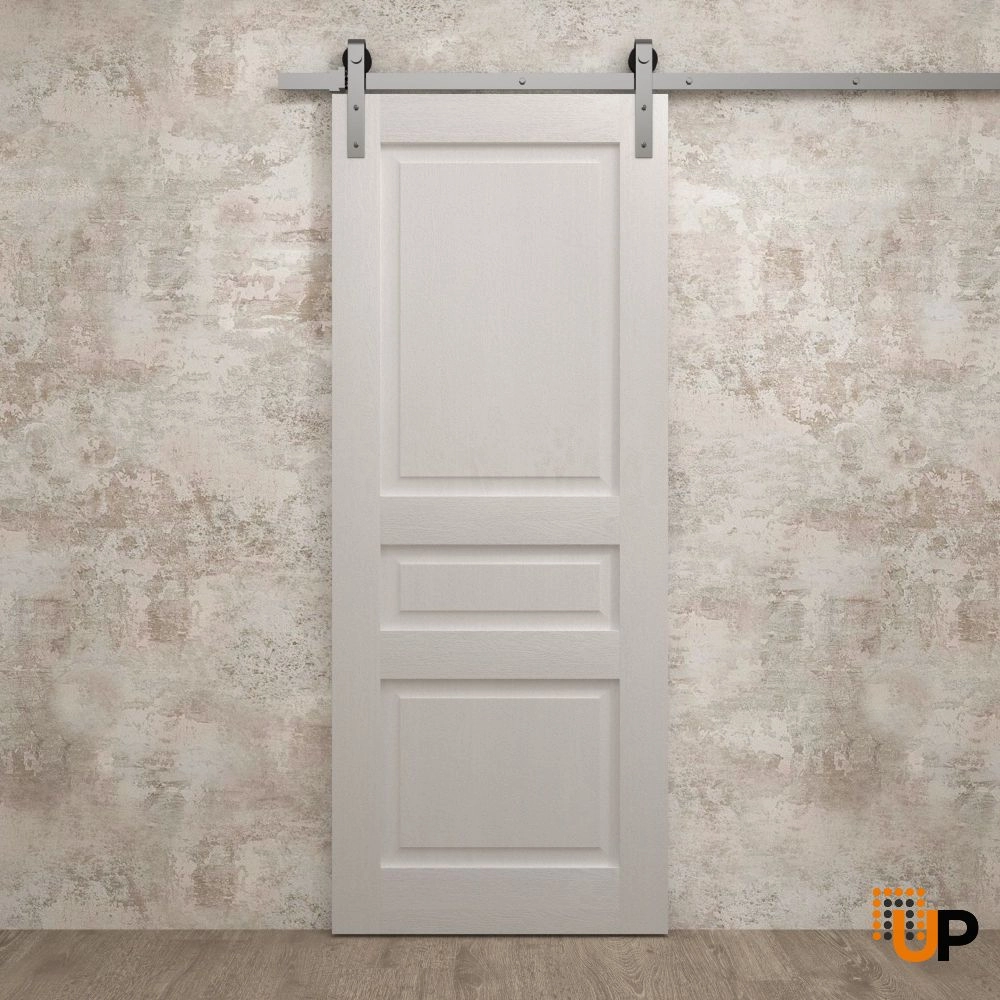 Single solid core sliding interior barn door | Ego 5012  EGO Painted White Oak | 18 x 80 photo#2