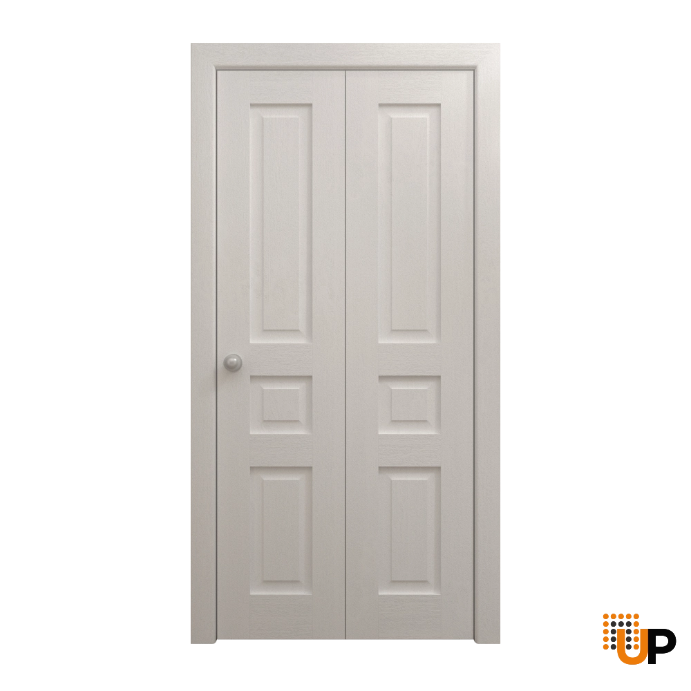 2 folding panels solid core sliding interior bi-fold door | Ego 5012  EGO Painted White Oak | 60 x 96 (2* 30x96) photo#1