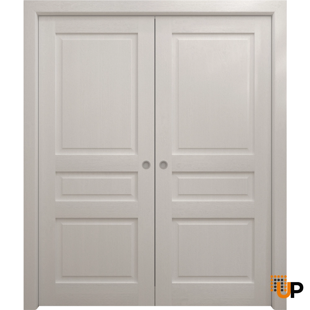 Double solid core sliding interior pocket double door | Ego 5012  EGO Painted White Oak | 36 x 80 (2* 18x80) photo#1