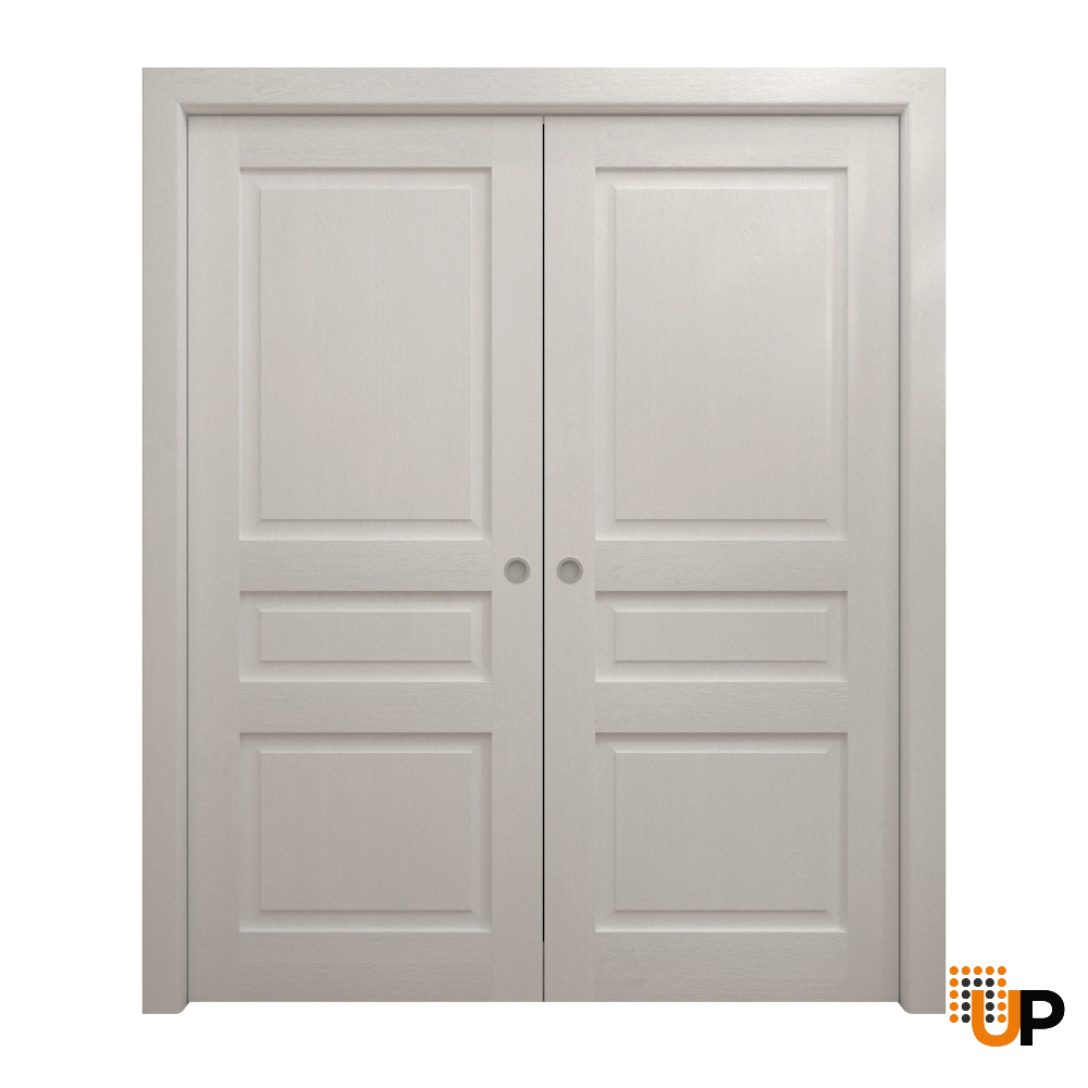 Double solid core sliding interior pocket double door | Ego 5012  EGO Painted White Oak | 60 x 84 (2* 30x84) photo#1